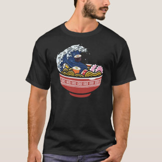 Große Welle Japanische Ramen-Schale Sushi-Kunst T-Shirt