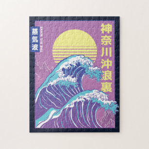 Große Welle Vaporwave Kanagawa