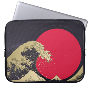 "Große Welle von Kanagawa". Hokusai, japanische We Laptopschutzhülle