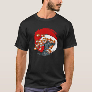 Große Welle von Shiba Inu Hund Japanisch Akita Ka T-Shirt