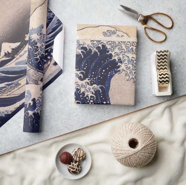 Große Welle vor der Küste Kanagawas von Hokusai Geschenkpapier (Kunsthandwerk)