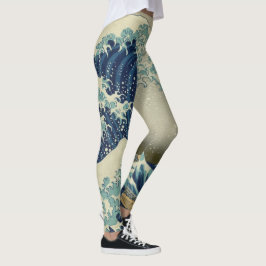 Große Welle vor der Küste Kanagawas von Hokusai Leggings