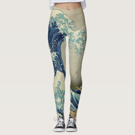 Große Welle vor der Küste Kanagawas von Hokusai Leggings