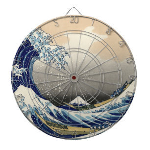 Große Welle vor Kanagawa & Berg Fuji Japanisches M Dartscheibe