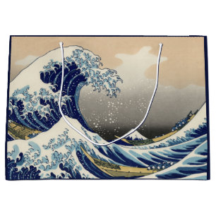 Große Welle vor Kanagawa & Berg Fuji Japanisches M Geschenktüte