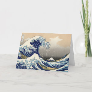 Große Welle vor Kanagawa & Berg Fuji Japanisches M Karte