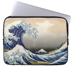 Große Welle vor Kanagawa & Berg Fuji Japanisches M Laptopschutzhülle