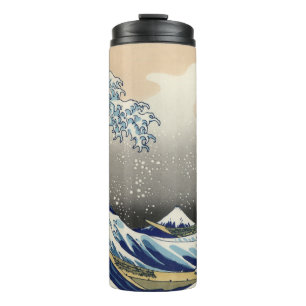 Große Welle vor Kanagawa & Berg Fuji Japanisches M Thermosbecher