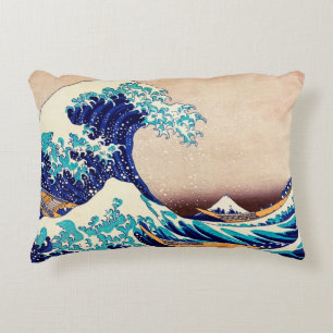 Große Welle vor Kanagawa Japanische Vintage-Fine-A Zierkissen