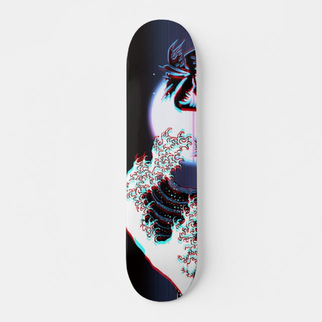 Große Welle vor Kanagawa Vaporwave Skateboard (Vorne)