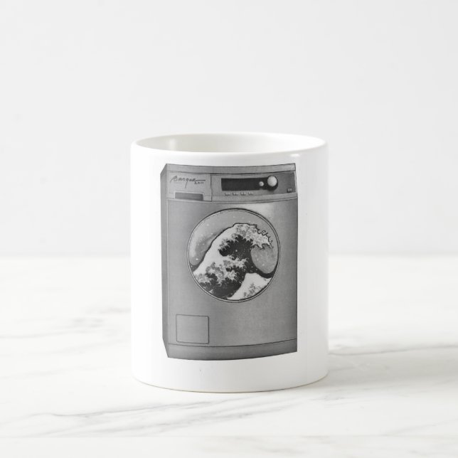 Große Welle Waschmaschine Kaffeetasse (Mittel)