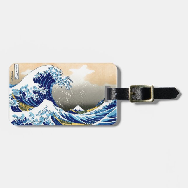 Große Welle weg von Kanagawa ~ Hokusai Gepäckanhänger (Vorderseite horizontal)