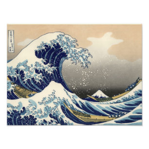 Große Welle weg von schöner Kunst Kanagawa Fotodruck