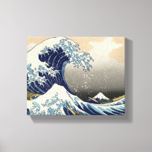 Große Welle weg von schöner Kunst Kanagawa Leinwanddruck