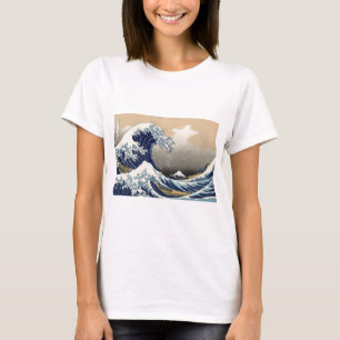 Große Welle weg von schöner Kunst Kanagawa T-Shirt