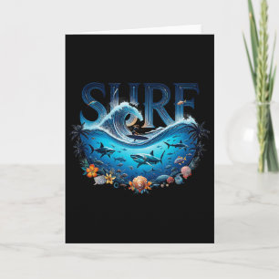 Große Wellen Surfstrand Liebhaber Surfer Grafik Su Karte