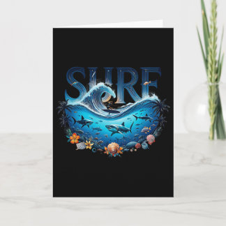 Große Wellen Surfstrand Liebhaber Surfer Grafik Su Karte