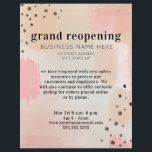 Große Wiedereröffnung - Abstrakt rosa Flyer<br><div class="desc">Große Neueröffnung mit rosa abstraktem Hintergrund mit schwarzen Punkten und Text.</div>