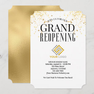 Große Wiederöffnungs-Logo-Imitate Gold Confetti Einladung