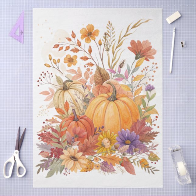 Große Wildblumen für Wasserfarben und Pumpkins Seidenpapier (Basteln)