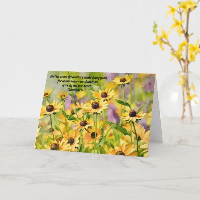Große Wildblumen Gelbe Blume Bibelverse Kunst Karte (Gelbe Blume)