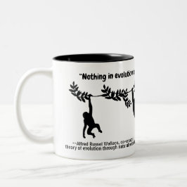 Große wissenschaftliche Quote mit Affen Zweifarbige Tasse