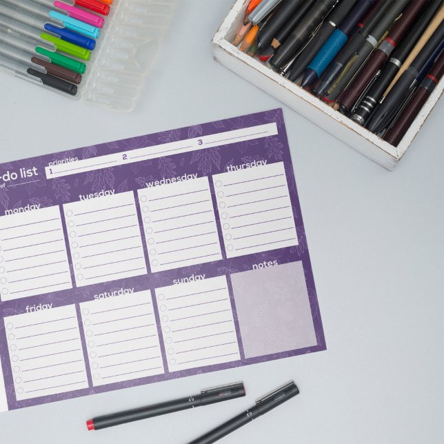 Große wöchentliche Aufgabenliste - Leaf-Design Notizblock (Von Creator hochgeladen)