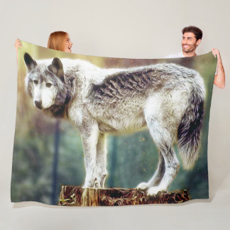 Große Wolf-Decke (S, M, L Größen) Fleecedecke