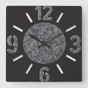 Große Zahl-MarmorWanduhr Quadratische Wanduhr