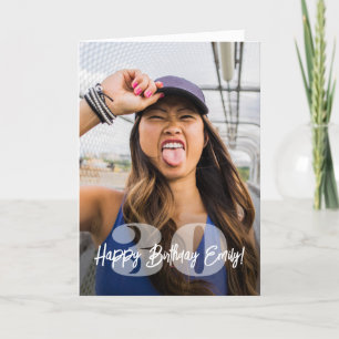 Große Zahlen Foto-Overlay Happy Birthday Schrift Karte