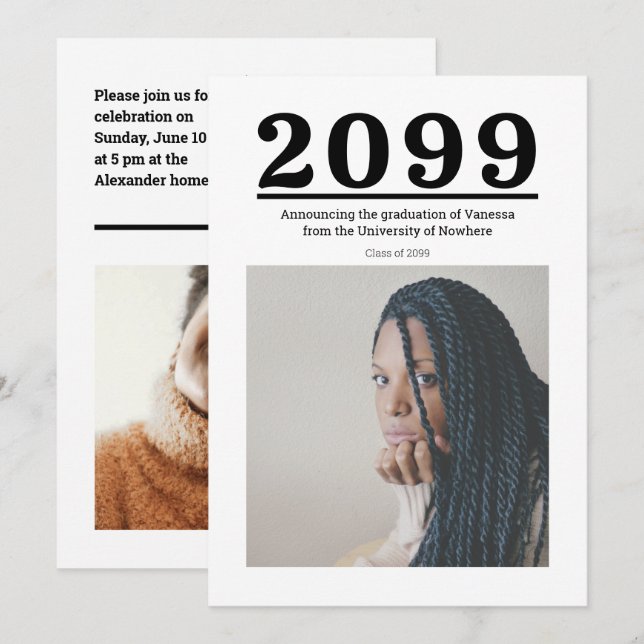 Große Zahlen Zwei-Foto-Abschluss (Vorne/Hinten)