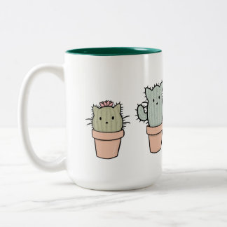 Große Zwei-Ton Catcus Familien-Tasse Zweifarbige Tasse
