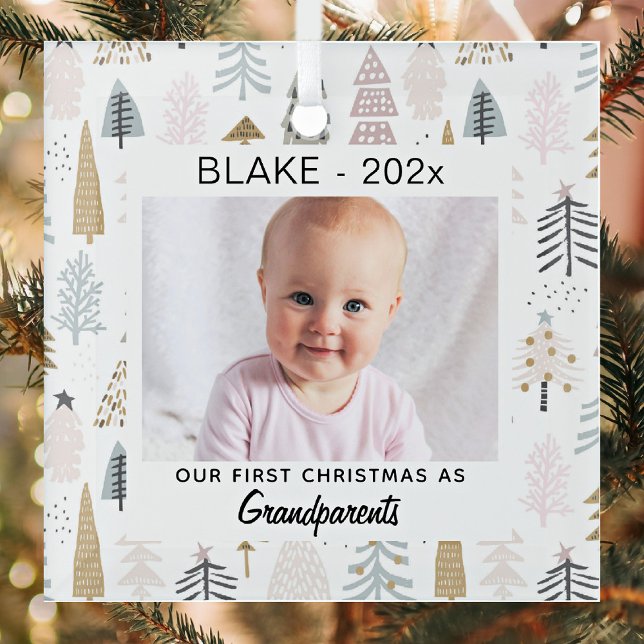 Großeltern 1. Weihnachten, Baby Foto Keepake Ornament Aus Glas (Von Creator hochgeladen)