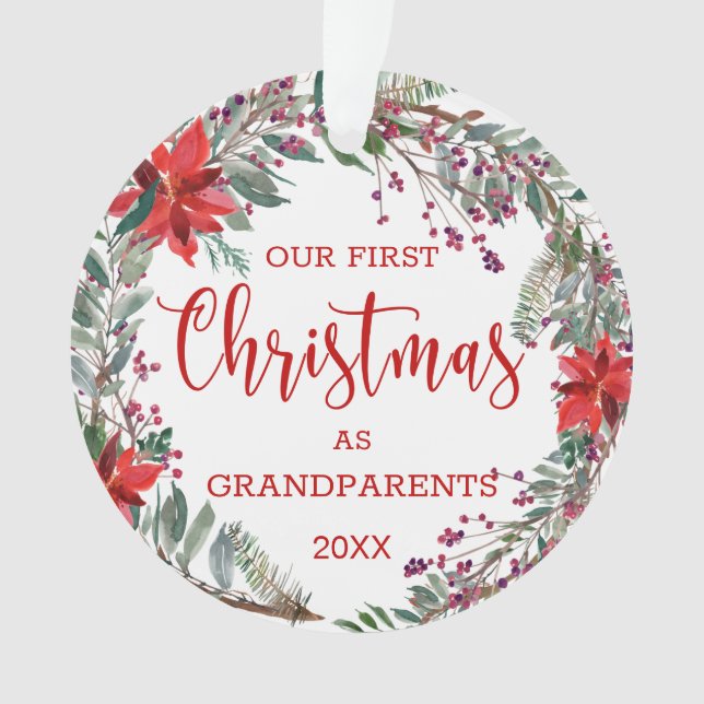 Großeltern 1. Weihnachtsfest Foto Ornament (Vorderseite)