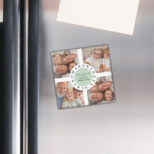 Großeltern 4 Foto-Collage Andenken Familien-Gesche Magnet