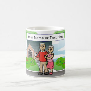Großeltern auf Zuhause-Cartoon von PrintedPerfecti Kaffeetasse