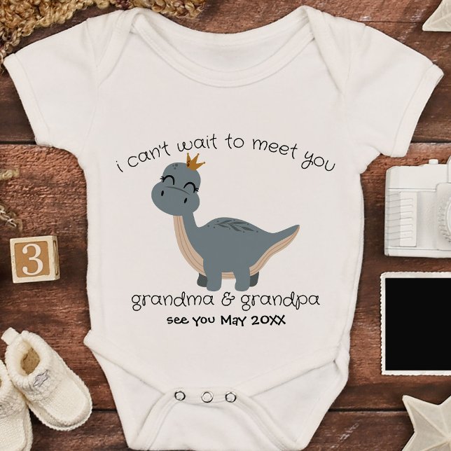 Großeltern Baby Announcement Boho Dinosaurier Baby Strampler (Von Creator hochgeladen)