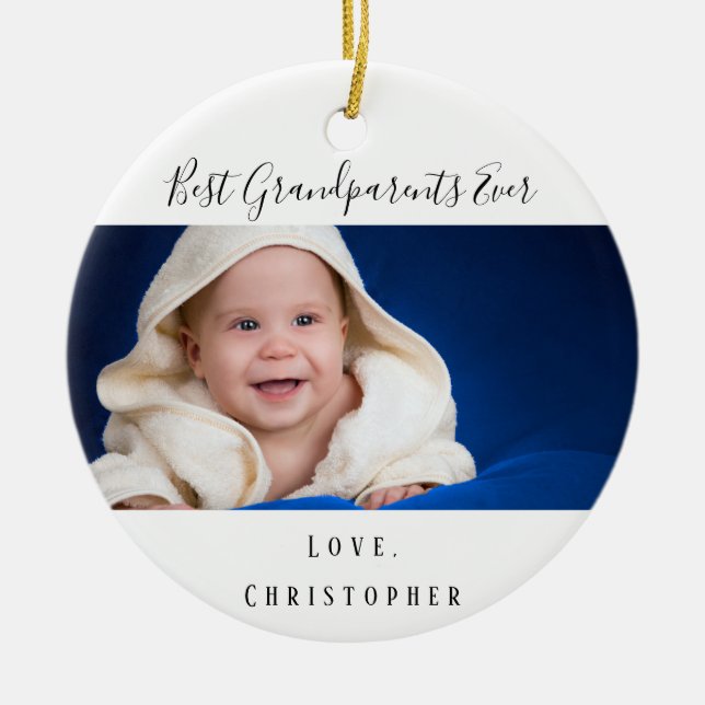 Großeltern Baby Foto Enkelkind Keramik Ornament (Vorne)