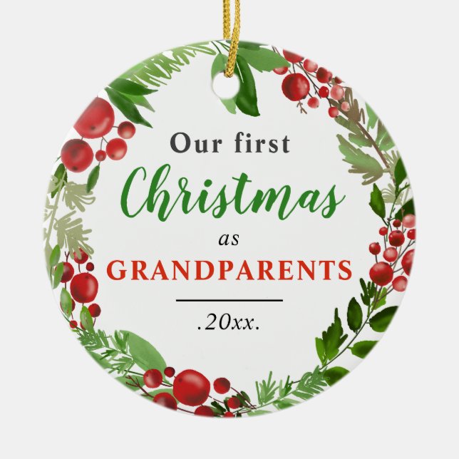  | Großeltern Baby Foto Keramik Ornament (Vorne)