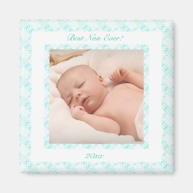 Großeltern Day Blue Best Nan Ever Foto Geschenk Magnet (Vorne)