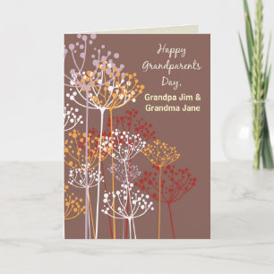 Großeltern Day Brown Wildblumen Religiös Karte