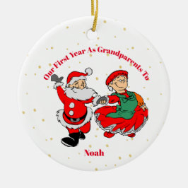 Großeltern Erste Weihnachtsfeier Foto Santa Merry Keramik Ornament
