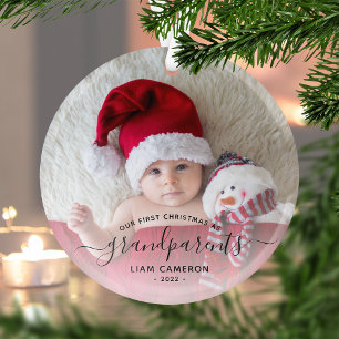 Großeltern Erste Weihnachtszeit Foto Schwarzes Dre Ornament Aus Glas