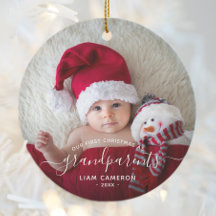 Großeltern Erste Weihnachtszeit Foto Weiße Schrift