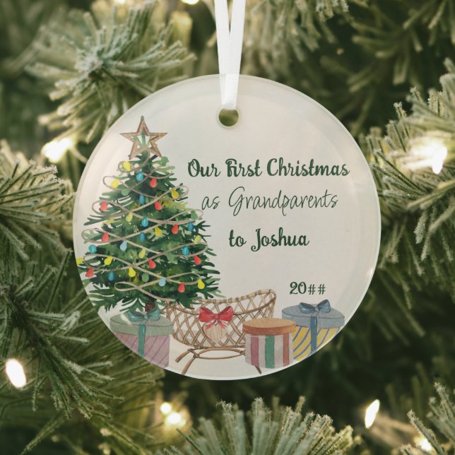 Großeltern Erster Weihnachtsbaum und Krippe Ornament Aus Glas (InSitu)