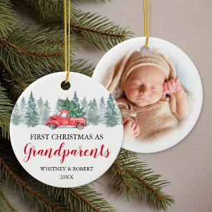 Großeltern Erstes Weihnachtsfest-Foto Keramik Ornament