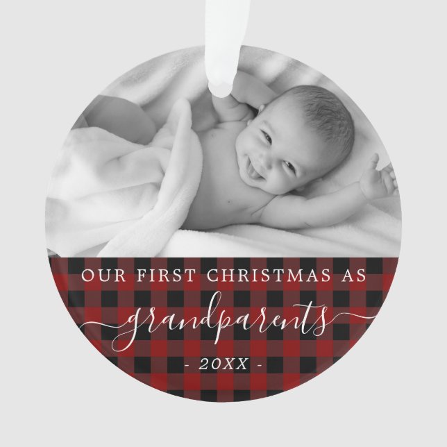 Großeltern erstes Weihnachtsfest-Foto Ornament (Vorderseite)