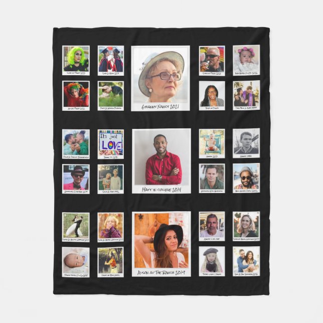 Großeltern Familienfotomaterial Fleecedecke (Vorderseite)