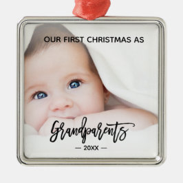 Großeltern First Christmas Baby Foto Ornament Aus Metall
