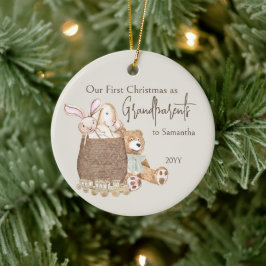 Großeltern First Christmas Foto und Teddy Bear Keramik Ornament